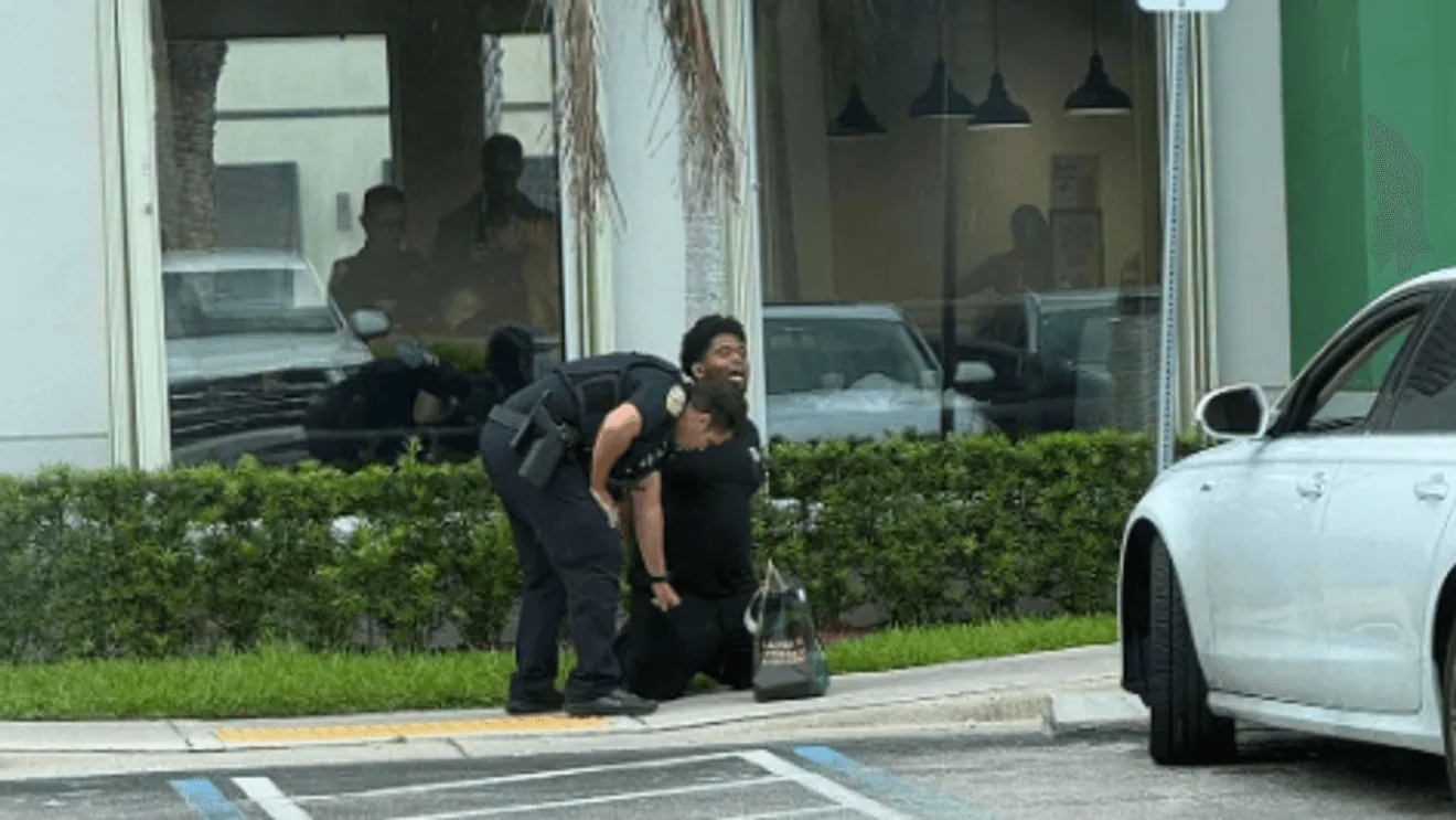 Police tape outside a Pollo Tropical restaurant in Port St. Lucie after a shooting